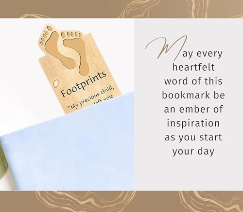 Footprints in The Sand Card - Magnetic Footprints in The Sand Bookmark - Inspirational Footprints Card and Bookmark Set for Bible Study, Book, Journal - 6 Items Total