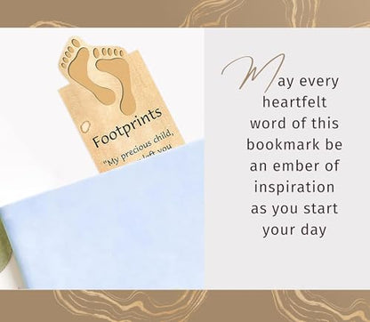 Footprints in The Sand Card - Magnetic Footprints in The Sand Bookmark - Inspirational Footprints Card and Bookmark Set for Bible Study, Book, Journal - 6 Items Total
