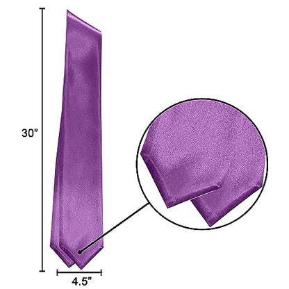 Plain Graduation Stole Sash 60 Inch Unisex Adults Solid - color: Purple Stole