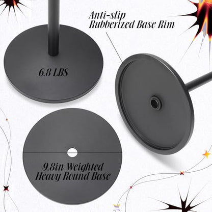 DoubleFill One Hand Microphone Stand with Weighted Heavy Round Base, 3 to 5.3 ft Height Adjustment Microphone Stands, Telescoping Mic Boom Arm, Mic Holder for Singing Concert Performances(1 Pack) - color: Boom Arm