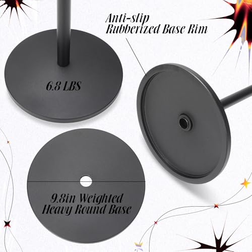 DoubleFill One Hand Microphone Stand with Weighted Heavy Round Base, 3 to 5.3 ft Height Adjustment Microphone Stands, Telescoping Mic Boom Arm, Mic Holder for Singing Concert Performances(1 Pack) - color: Boom Arm