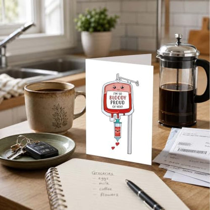 Medical Card Gift for Nurse Doctor Pharmacy, Nurse Graduation Cards, Funny Medical School Graduation Cards Gift, I'm So Bloody Proud Of You - color: WZ-02