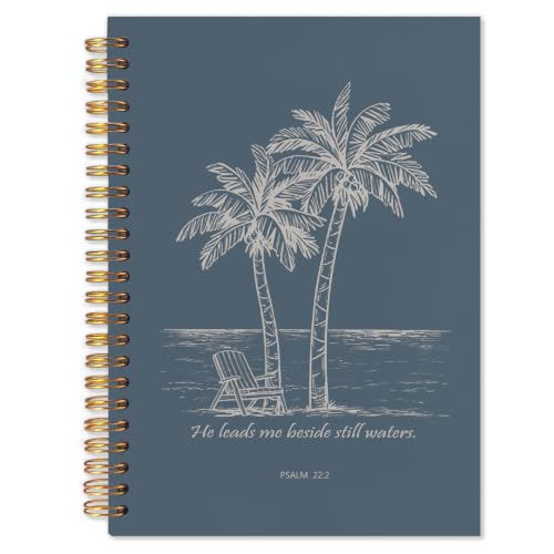 Tropical Beach Christian Spiral Notebook 5.5x8.3 - color: White Tropical Beach Christian