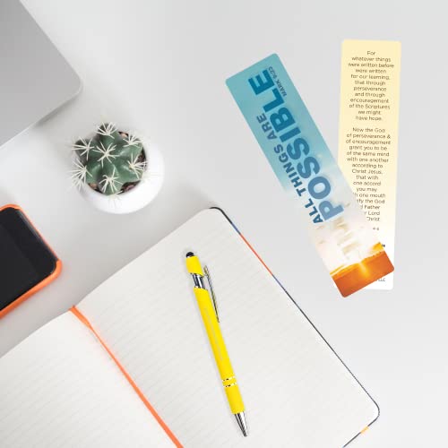 Logos Trading Post All Things are Possible Bible Verse Pen with Bookmark - color: Yellow