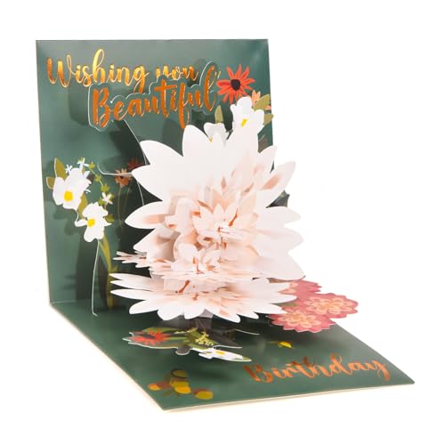 3D pop-up Women birthday greeting card - color: Birthday Flowers2