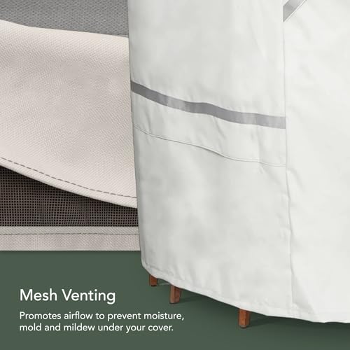 Covermates Prestige Round Dining Table Cover, 72D x 30H Stone - color: Prestige Stone Heavy Duty Fade Resistant Polyester, size: Round 72DIAMETER x 30H