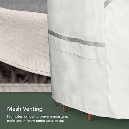 Covermates Prestige Round Dining Table Cover, 72D x 30H Stone - color: Prestige Stone Heavy Duty Fade Resistant Polyester, size: Round 72DIAMETER x 30H
