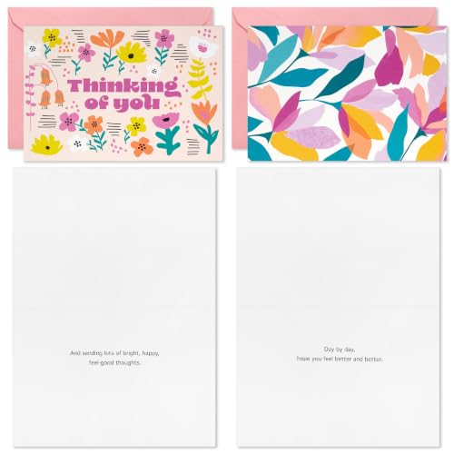 Hallmark Thinking of You Cards, Assorted 16-Pack (Modern Flowers)