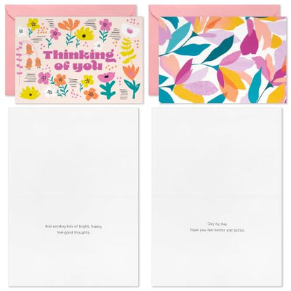 Hallmark Thinking of You Cards, Assorted 16-Pack (Modern Flowers)