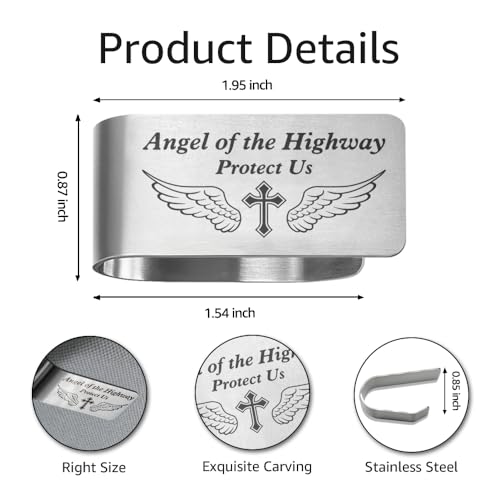 Guardian Angel Car Visor Clip, Christian Visor Clip for Men Women - color: Sliver16