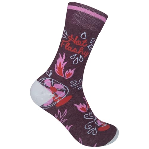 FUNATIC Crazy Socks with Funny Sayings - Novelty Gift for Men, Women, Adult - color: Hot Flashy