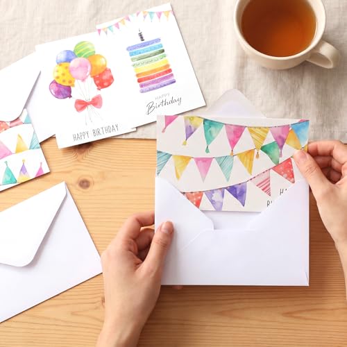 Thboxes Birthday Cards Bulk, 24-Pack 4x6 Happy Birthday Card Assortment - style: Watercolor Birthday Cards
