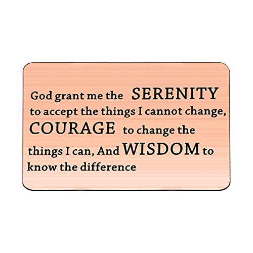 TGBJE Inspirational Wallet Card Inspirational Christian Bible Verse Gift Religious Gift Serenity Prayer Gift God Grant Me The Serenity to Accept The Things Gift - color: RG serenity card