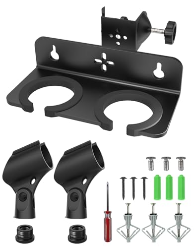 Multi Microphone Holder with Clamp + Universal Microphone Clip Holder