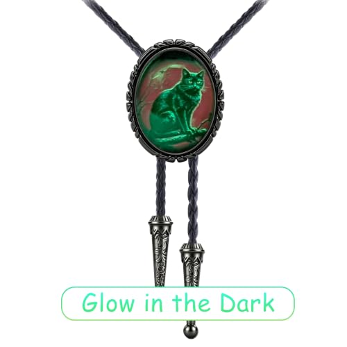GelConnie Gothic Bolo Tie for Men Women 3D Art Western Cowboy Necktie - color: Cat Bolo Tie