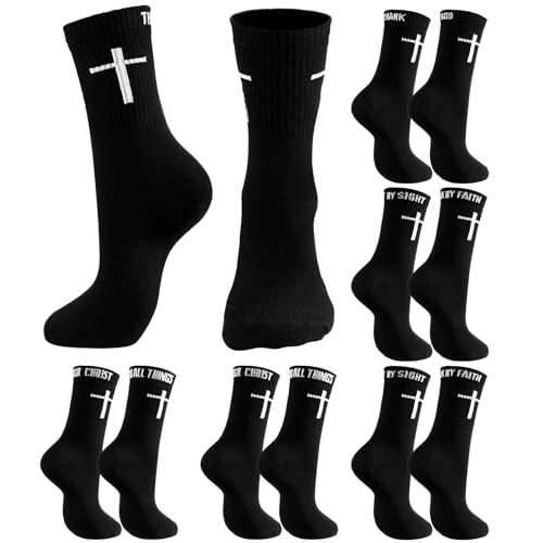 Chicingyou Christian Cross Socks for Men Youth, Us Size 6-12 - color: Black