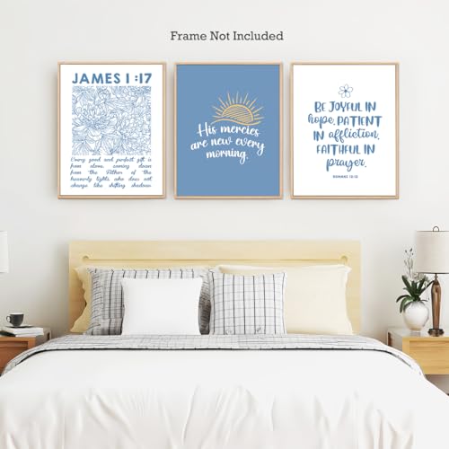 Set of 3 Poster Bible Verse Wall Art,His Mercies Are New Evey Morning Signs - color: His Mercies are New Every Morning