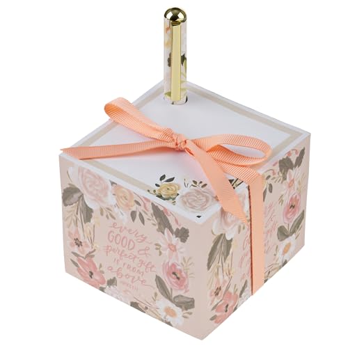 Christian Art Gifts Note Cube & Pen Set: Every Good Gift Bible Verse - color: Every Good Gift