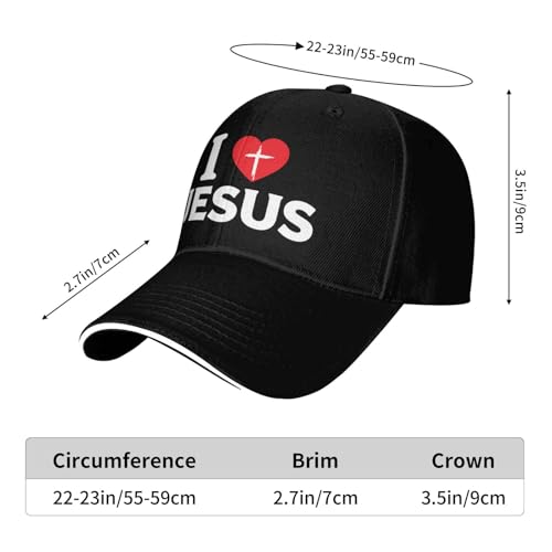 Jesus Baseball Cap for Men and Women Adjustable Christian Trucker Hat Fashion Cross Golf Hat - color: Jesus Cross Christian I Love Jesus