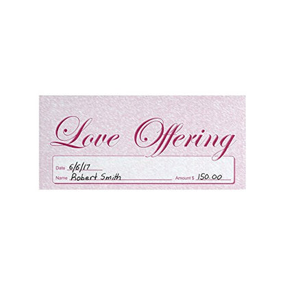 Love Offering - Church Tithe/Donation Envelopes, Burgundy, Simple Design, Easy-Open Tab, Fits Bills & Checks, Name, Date & Amount, John 3:16 KJV Verse, Choose Your Quantity (125, 250, or 500) - size: Package of 125