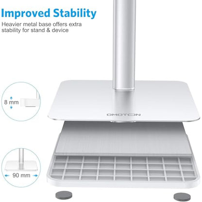 OMOTON CA02 Cell Phone Stand with Charging Hole for Desk Lightweight Silver - color: Silver