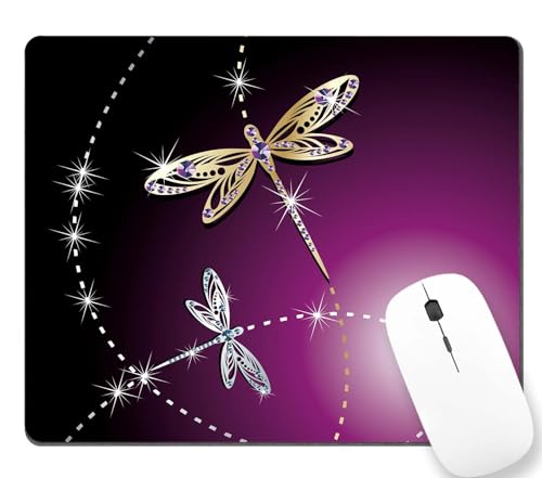 TSSOHU Gaming Mouse Pad, Dragonflies Mouse Pad, Personalized Rectangle Mousepad Customized Mouse Pads with Designs Non-Slip Rubber Smooth MousePads for Computer Laptop, 9.5*7.9 Inch, WMJMP2414 - color: WMJ114
