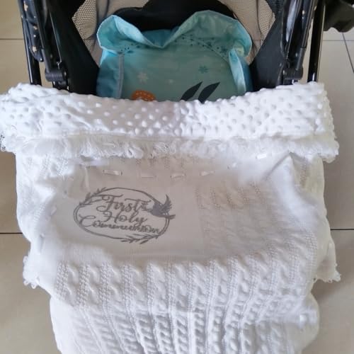 Baby Blanket White Baptism Christening Gifts for Girl Boys - color: White