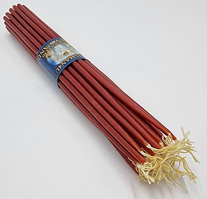 TALISMAN4U 33 Beeswax Taper Candles 11 inch Jerusalem Church Candles - color: Red