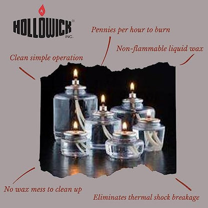 Hollowick - HD15 15 Hour Disposable Liquid Candle Not for Home Consumer Use (96/case),Clear - color: 15 Hour Burn Time
