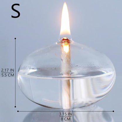 Oil Candles for Indoor Use Refillable Liquid Petite Oil lamp - Sturdy Borosillicate Glass Oil Candle -S - color: S