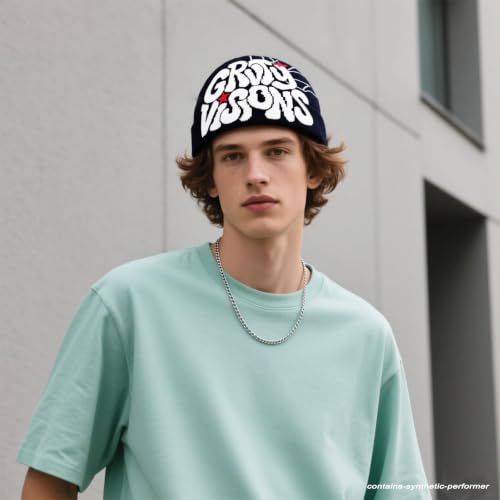 LUBINGSHINE Y2K Knitting Hat, Spider Web Pattern Beanies for Men & Women, Warm Knitted Hat Streetwear Outdoor Winter - color: Black