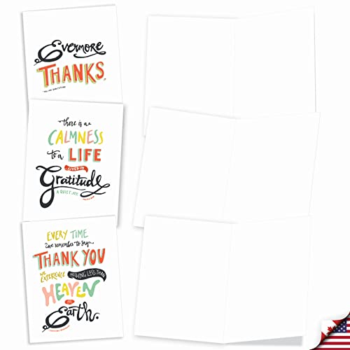 The Best Card Company - Variety Pack of 10 Assorted Blank All Occasions Notecards Box Set 4 x 5.12 Inch w/Envelopes Thank You, Men, Women (10 Designs, 1 Each) - Words of Appreciation M10019BK - style: Words of Appreciation
