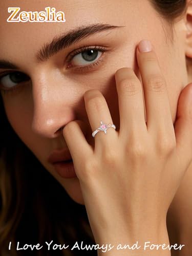 Birthday Gifts Birthstone Rings for Women 925 Sterling Silver Birthstone Rings Anchor/Tree of Life/Snake/Rose Cross Faith Religous Jewelry Gift for Wife Mom Grandma - color: 10-Tourmaline (C), style: Rose Cross