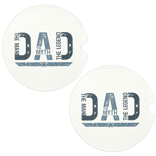 Retro Car Coasters Set of 2, Dad Themed Car Ceramic Accessories, 12 - color: Retro Dad