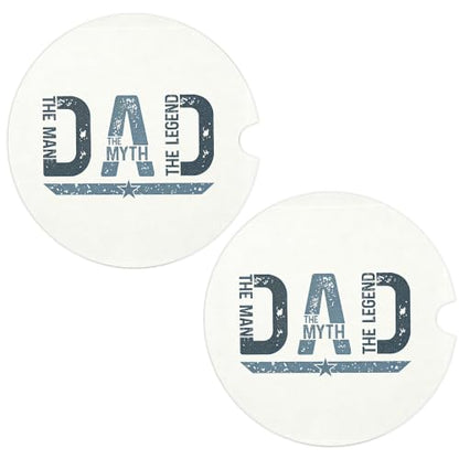 Retro Car Coasters Set of 2, Dad Themed Car Ceramic Accessories, 12 - color: Retro Dad