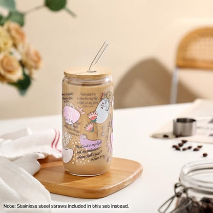 4Pcs Bible Verse Coffee Mug 16oz, Christian Gifts For Women, My Daily Bible Affirmations Tumbler, Religious Gift & Bible Accessories for Sister, Wife and Friends, Iced Coffee Cups with Lid & Straw - color: 4Pcs