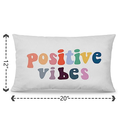 Nogrit Positive Vibes Trendy Pillow Covers 12x20, Inspirational Pillow Covers, Positive Affirmations Gifts, Positivity Gifts - color: Positive Vibes