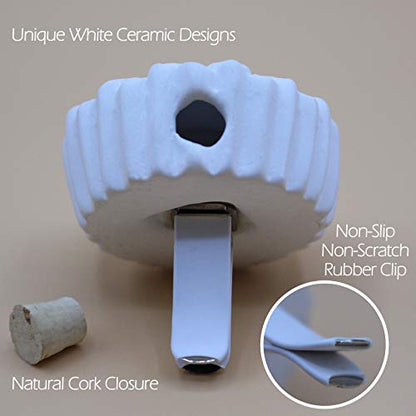Ceramic Car Freshener Vent Clip Essential Oil Diffuser Set (Angel & Rose)