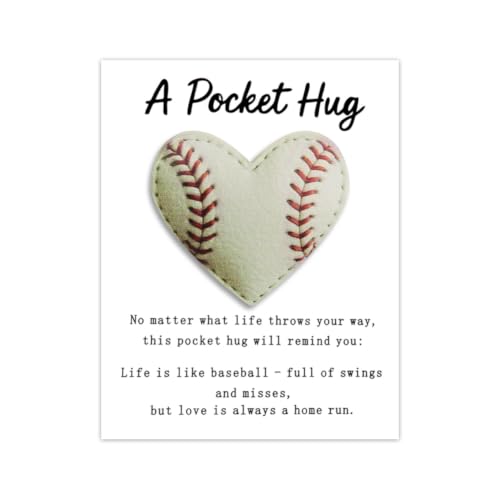 Baseball Heart Pocket Hug Token Baseball Lovers Sport Themed Heart Pockets - color: Baseball