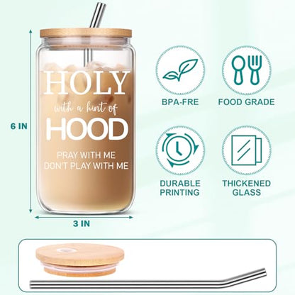 Funny Gifts For Friends Women, Birthday Christmas Graduation Mother's Day Friend Gatherings Religious Events Gift For Bestie Mom Christian Humor Lovers Drinking Glass Cups With Lids And Straws - color: Friends Gifts