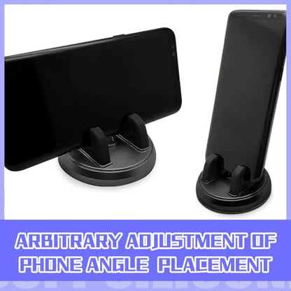 Dashboard Phone Holder, Vertical Horizontal Angle Adjustable Bump Proof Desktop Dashboard Navigation Phone Silicone Center Console Holder for Most Cars (Black)