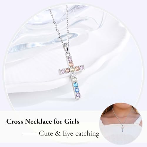 Cross Necklace for Little Girls Catholic Christian Religious Gifts - color: Cross Necklace for Girls
