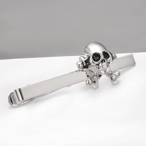 Silver Gold Cross Tie Clip for Men CZ Mother of Pearl Oil Drip Tie Bar Clip Personalized - color: Silver-sukll
