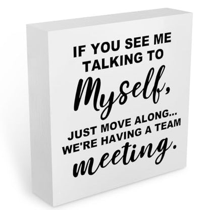 Funny Office Supplies Rustic Desk Decor White Wooden Box Sign - color: White0376