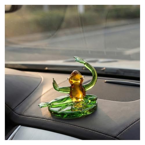 Cute Frog Car Dashboard Decorations, Mini Funny Creative Car Rear View Mirror Ornament, Universal Cartoon Animals Automotive Interior Accessories for Women Present(Press) - size: Press