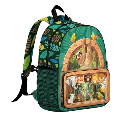 Forest Boys Backpack Kids Bookbag Animal Child School Bag Kindergarten Elementary Toddler Bag Gift Ideas Toddler Backpack for Boys Girls Bookbag for Kids Toddlers Casual Travel - color: Forest Animals