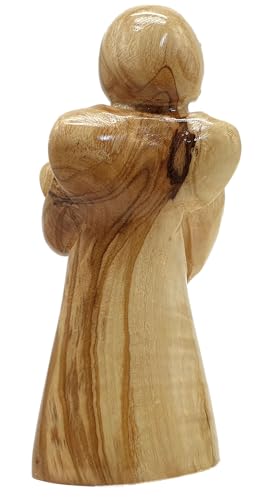 Zuluf Olive Wood Angel Playing Harp (4.3") – Hand Carved Musical Angel Figurine from Bethlehem – Christian Christmas Decor – Church Choir & Music Lover Gift – Holy Land Statue - color: 4.3" Angel Playing Violin