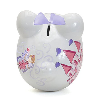 Child to Cherish Ceramic Piggy Bank for Girls, Magic Fairy Castle - color: Magic Fairy Castle