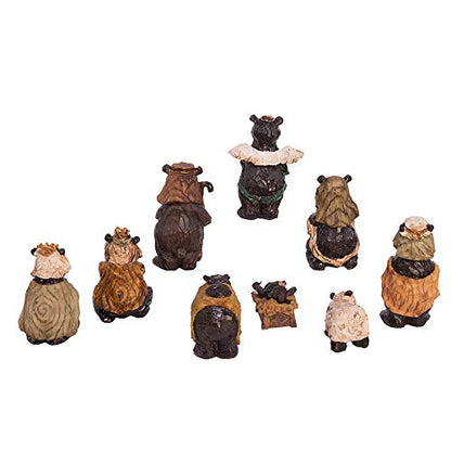 Kurt Adler Resin Nativity Bear, 4-Inch, Set of 9