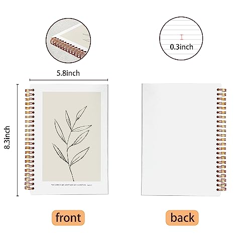 VNWEK Bible Scripture PSALM 27:1 the Lord Is My Light and My Salvation Boho Botanical Leaf Spiral Notebook Journal 5.5 x 8.3 inches,Christian Lined Hardcover Spiral Notebook,Christian Gifts - color: 8-XZ-bible-notebook